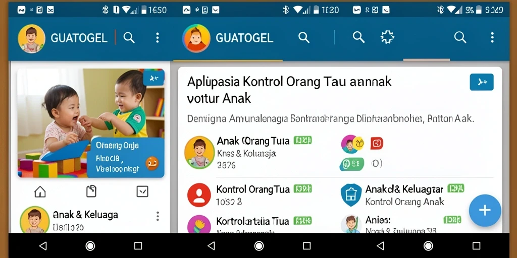 Tampilan antarmuka GUATOGEL untuk kontrol orang tua yang intuitif.