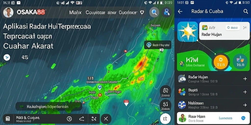 Tampilan antarmuka OSAKA88 dengan fitur Radar Hujan yang interaktif.