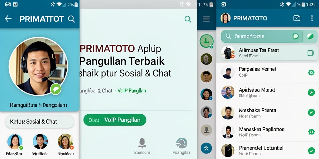 Antarmuka PRIMATOTO yang sederhana dan intuitif untuk panggilan VoIP.
