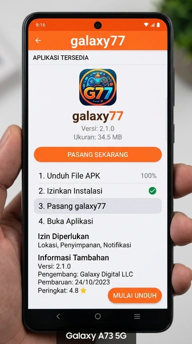 Tampilan halaman APK galaxy77