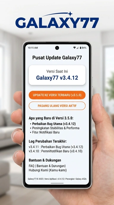 Tampilan riwayat versi galaxy77